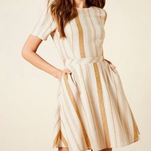 A loves A Yellow and White Striped Sundress